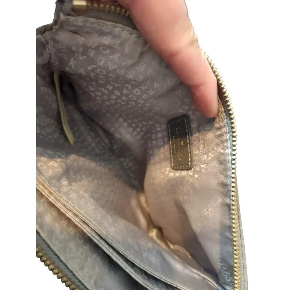 Kate Spade‎ New York gray nylon crossbody gold trim adjustable strap
